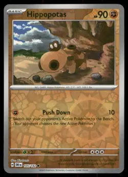 Pokemon TCG REVERSE HOLO hippopotas - Image 1