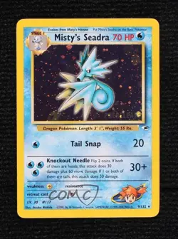Misty's Seadra (Prerelease) Holo Pokemon Gym Heroes #9 2000 - Image 1
