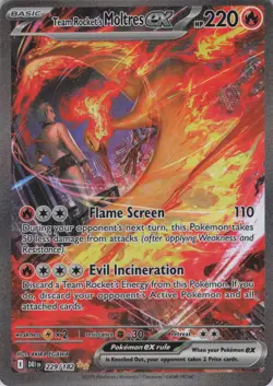 Team Rocket's Moltres ex 229/182 SIR Destined Rivals Pokemon English - Image 2