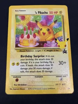 Pokemon - Birthday Pikachu - 24/53 Celebrations - Holo - Image 4