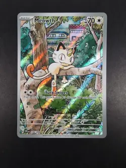 NM Meowth Illustration Rare 106/094 Phantasmal Flames (PFL) Pokemon TCG - Image 2