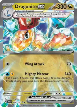 NM Dragonite ex Double Rare 159/197 Obsidian Flames (OBF) Pokemon TCG - Image 1