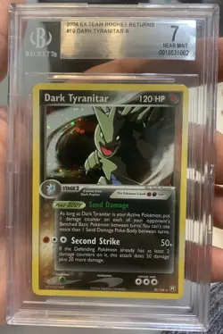2004 POKEMON EX TEAM ROCKET RETURNS #19 DARK TYRANITAR HOLO FOIL BGS 7 - Image 1