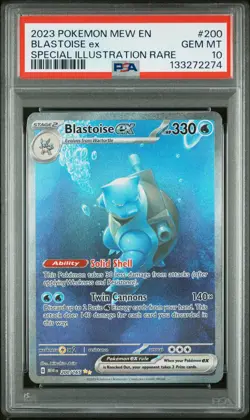 2023 POKEMON MEW EN-151 SPECIAL ILLUSTRATION RARE #200 BLASTOISE EX PSA 10 - Image 1