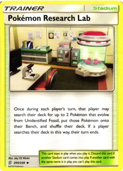 Pokemon Research Lab Normal 205/236 SM - Unified Minds HP - Image 1