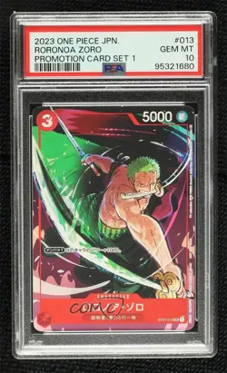 2022 One Piece Card Game: Promos Japanese Roronoa Zoro #ST01-013 PSA 10 - Image 1