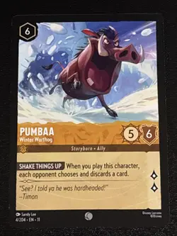 Disney Lorcana Winterspell Pumbaa - Winter Warthog 4/204 NM - Image 1