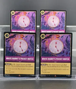 Disney Lorcana White Rabbit's Pocket Watch 66/204 Fabled Rare 4 Cards Set - Image 1