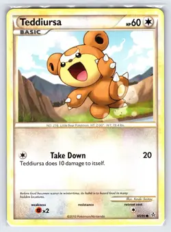 Teddiursa 65/95 2010 Unleashed Set Pokemon Card Trainer - Vlp - Image 1