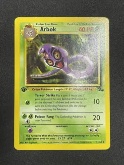 Pokemon Arbok 31/62 Fossil Uncommon Regular 1st Edition 1999 WOTC LP - Image 2