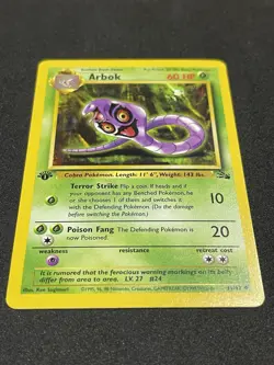 Pokemon Arbok 31/62 Fossil Uncommon Regular 1st Edition 1999 WOTC LP - Image 3