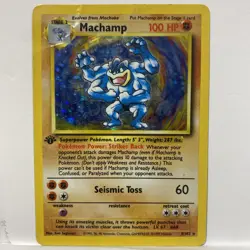 Machamp 1st Edition Holo Rare Pokemon Card - 8/102 Base Set - HP Condition (3) - Image 1