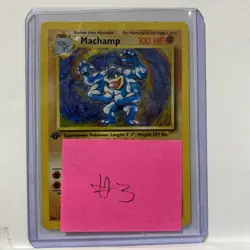 Machamp 1st Edition Holo Rare Pokemon Card - 8/102 Base Set - HP Condition (3) - Image 5