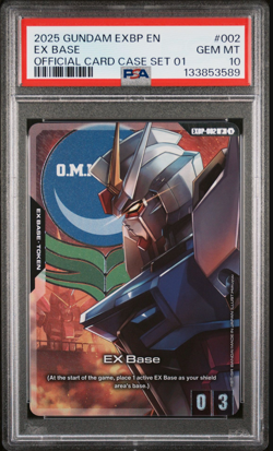 2025 Gundam EXBP EX Base #002 Official Card Case Set 01 PSA 10 GEM MINT EN - Image 1