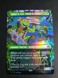 Mikey & Leo, Chaos & Order (Showcase Foil) Rare MTG Ninja Turtles - Image 1