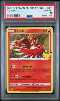 2021 POKEMON CELEBRATIONS #001 HO-OH PSA 10 - Image 1