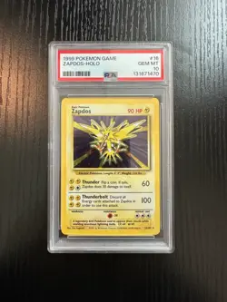 1999 Pokemon Game #16 Zapdos Holo Base Set PSA 10 *New Cert* - Image 1