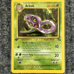 Vintage Pokemon Arbok Fossil 1st Edition 31/62 Grass Uncommon WOTC LP - Image 1