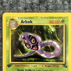 Vintage Pokemon Arbok Fossil 1st Edition 31/62 Grass Uncommon WOTC LP - Image 3