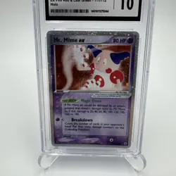 2004 Pokemon Mr. Mime ex EX Fire Red & Leaf Green Holo Rare #111 CGC 10 Gem Mint - Image 3
