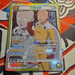 Bandai Union Arena One Punch Man Saitama SR Holo Character Card Trigger 5 10000… - Image 1