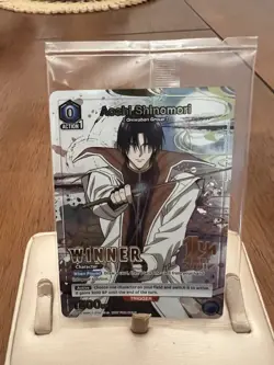 Union Arena TCG Winner Card Foil Aoshi Shinomori English UEPR/RNK-1-014 - Image 1