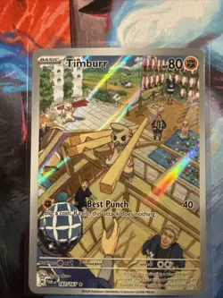 Pokemon TCG Timburr Full Art Illustration Rare Holo Card 183/167 - Image 1