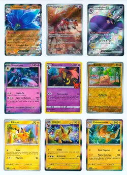 9x Pokemon Card Lot: French/Japanese Full Art VMAX Cards: Pikachu, Jolteon - Image 1