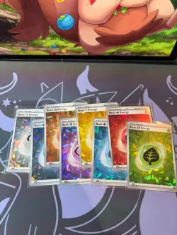 Holo Cracked Ice Energy Cards Complete Set - Terapagos UPC - NM Pokemon Rare - Image 1