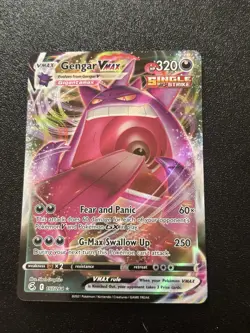 Pokemon TCG Gengar VMAX 157/264 Fusion Strike Ultra Rare Full Art Holo Card - Image 1