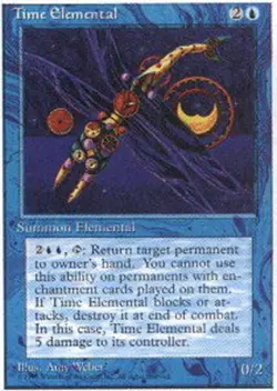 Time Elemental ~ Moderately Played 4th Edition Fourth MTG Magic UltimateMTG Blue - Image 1