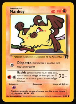 Mankey #61/82 Team Rocket - ITALIAN Pokemon TCG - Lightly played - Image 1