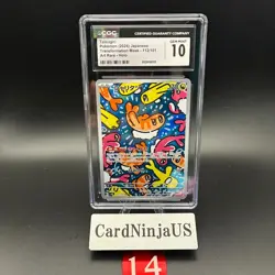 CGC GEM MINT 10 Tatsugiri AR 112/101 Mask of Change SV6 Pokemon Card Japanese 14 - Image 1
