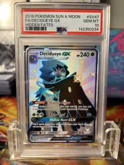 Pokemon PSA 10 Decidueye GX Hidden Fates SV47/SV94 Full Art Ultra Rare - Image 1