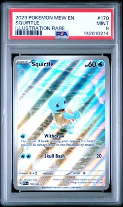2023 Pokemon Squirtle 170/165 S&V 151 Illustration Rare 170 PSA MINT 9 - Image 1