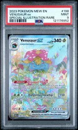 2023 Pokemon Mew EN-151 Venusaur EX #198 Special Illustration Rare PSA 9 - Image 1