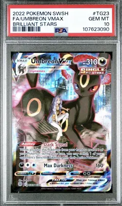PSA 10 Umbreon VMAX TG23/TG30 Brilliant Stars FA Pokemon Card Trainer Gallery - Image 1