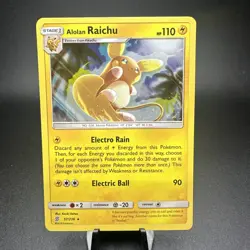 Pokemon TCG Alolan Raichu Holo Rare 57/236 Unified Minds 2019 NM FREE SHIPPING - Image 1