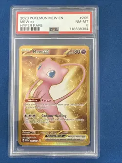 Pokemon TCG Mew EX 205/165Sv: Scarlet & Violet 151 Holo Hyper Rare PSA 8 - Image 1