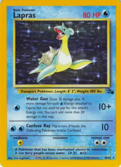 Lapras - Holo - 10/62 Fossil Set - WOTC - Pokemon TCG - 1999 - Image 1