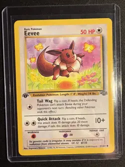 Eevee Jungle 51/64 1st Edition Common Pokemon Card NM- - Image 1