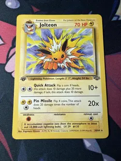 Pokemon TCG Jolteon 1st Edition Jungle Set #20/64 Non-Holo Rare Card - Image 1