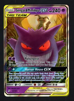 Gengar & Mimikyu GX 53/181 SM Team Up Holofoil Ultra Rare Pokemon TCG - Image 1