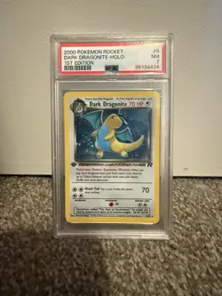 POKEMON DARK DRAGONITE 2000 ROCKET 1ST EDITION #5 HOLO PSA 7 - Image 1