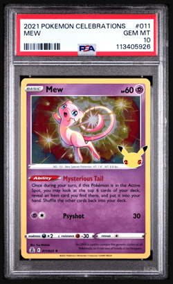 LOW POP 239! Pokemon TCG Mew 11 Celebrations Holo PSA 10 - Image 1