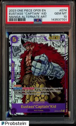 2024 One Piece OP-05 EN Manga Alternate Art #074 Eustass Captain Kid PSA 10 - Image 1