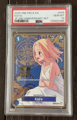 2025 ONE PIECE JAPANESE 2ND ANNIVERSARY SET #044 KAYA PSA 10 - Image 1