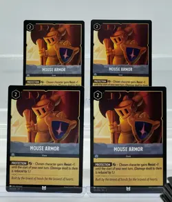 Disney Lorcana Mouse Armor 203/204 Rise of the Floodborn Uncommon 4 Cards Set - Image 1