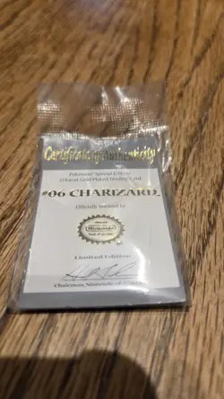 1999 Pokemon Special Edition 23 karat Gold Plated Trading Card / #06 Charizard - Image 5