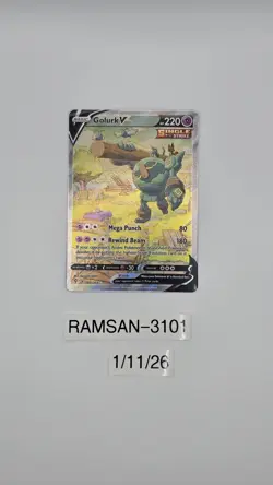Pokemon TCG Evolving Skies Golurk v Holo Card Alternative Art Ultra Rare 182/203 - Image 3